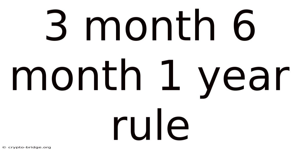 3 Month 6 Month 1 Year Rule