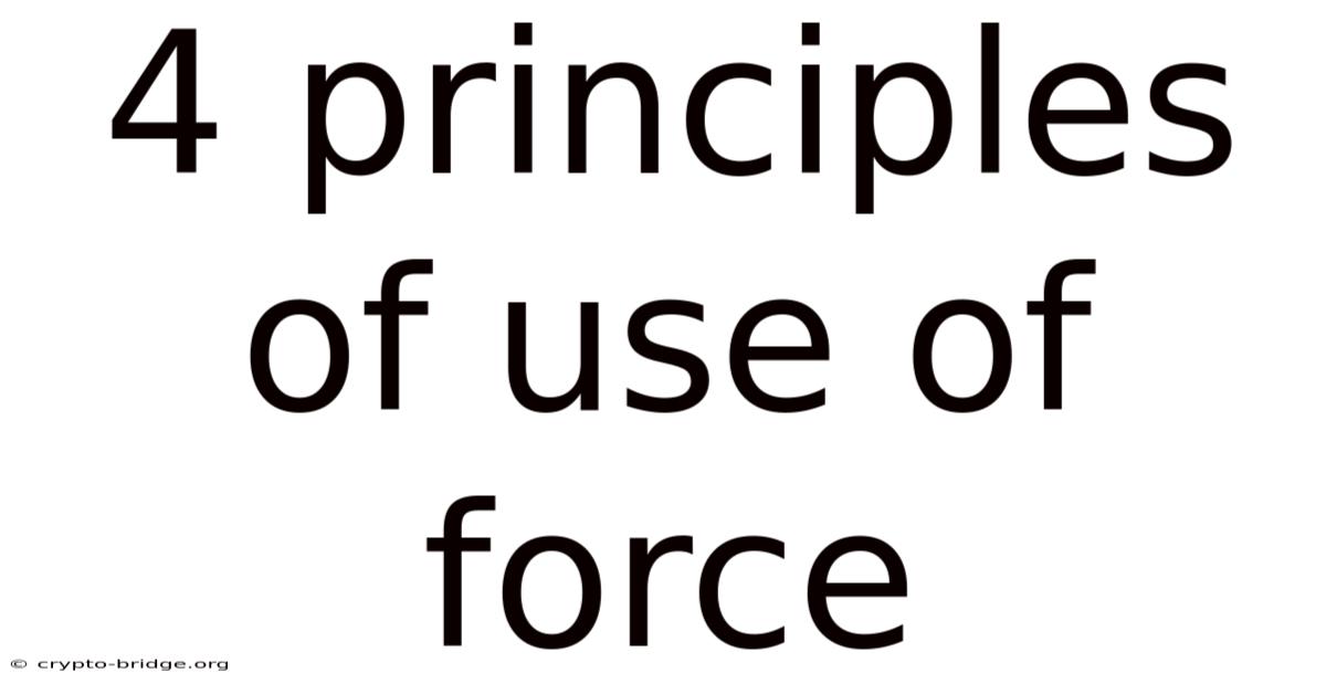 4 Principles Of Use Of Force