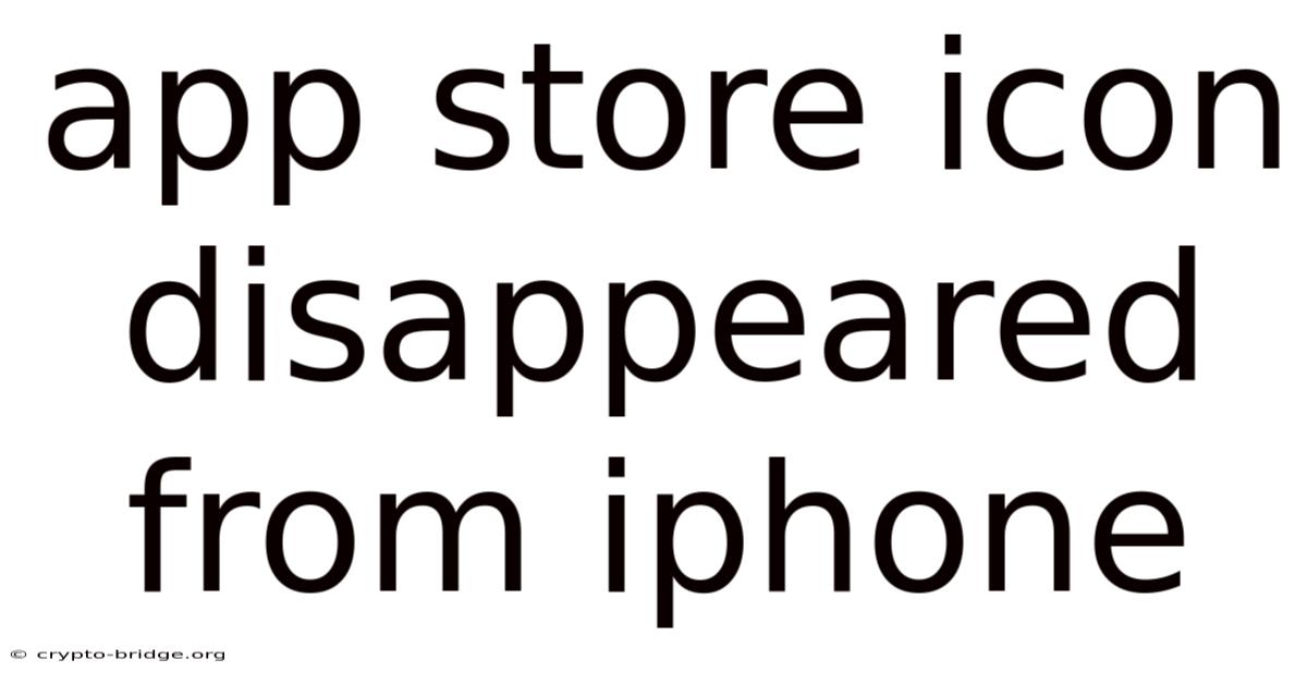 App Store Icon Disappeared From Iphone