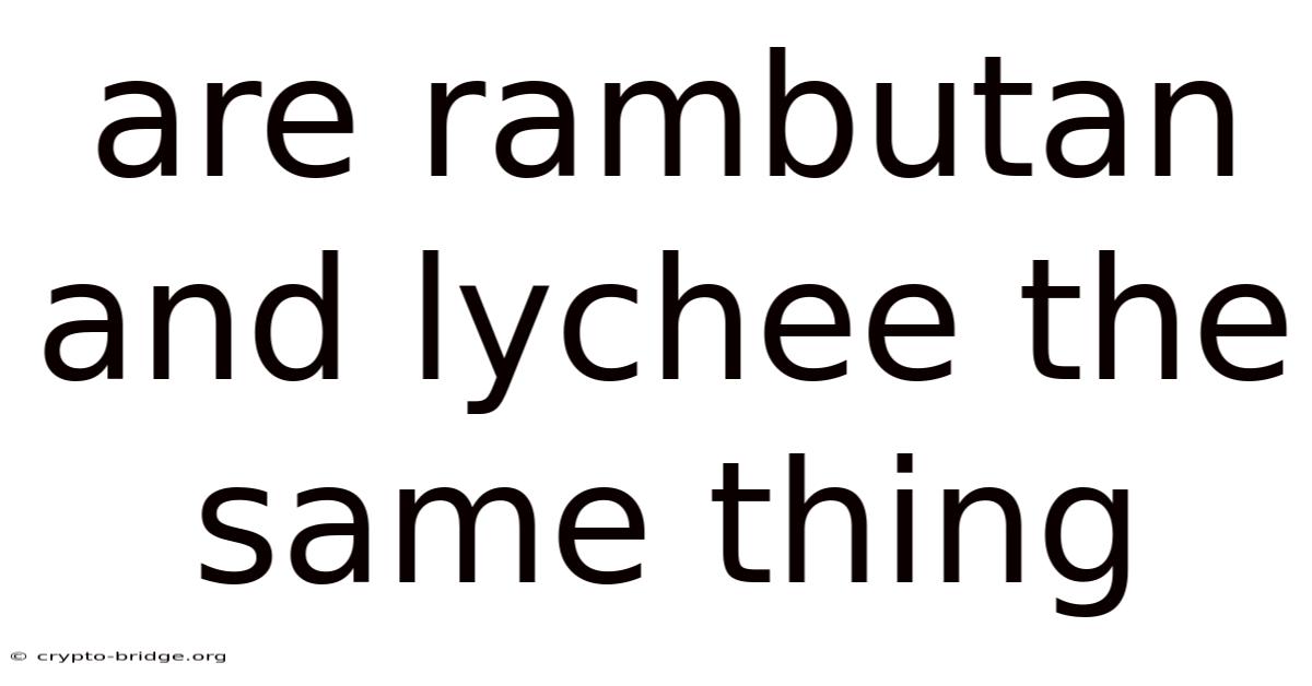 Are Rambutan And Lychee The Same Thing
