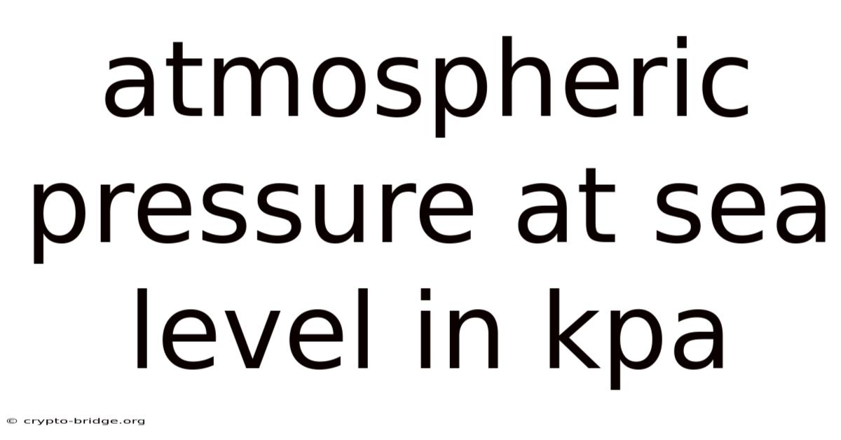 Atmospheric Pressure At Sea Level In Kpa