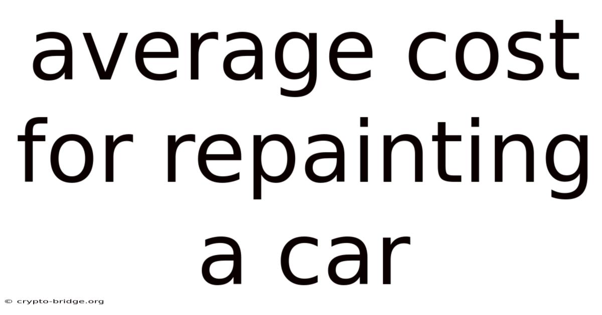 Average Cost For Repainting A Car