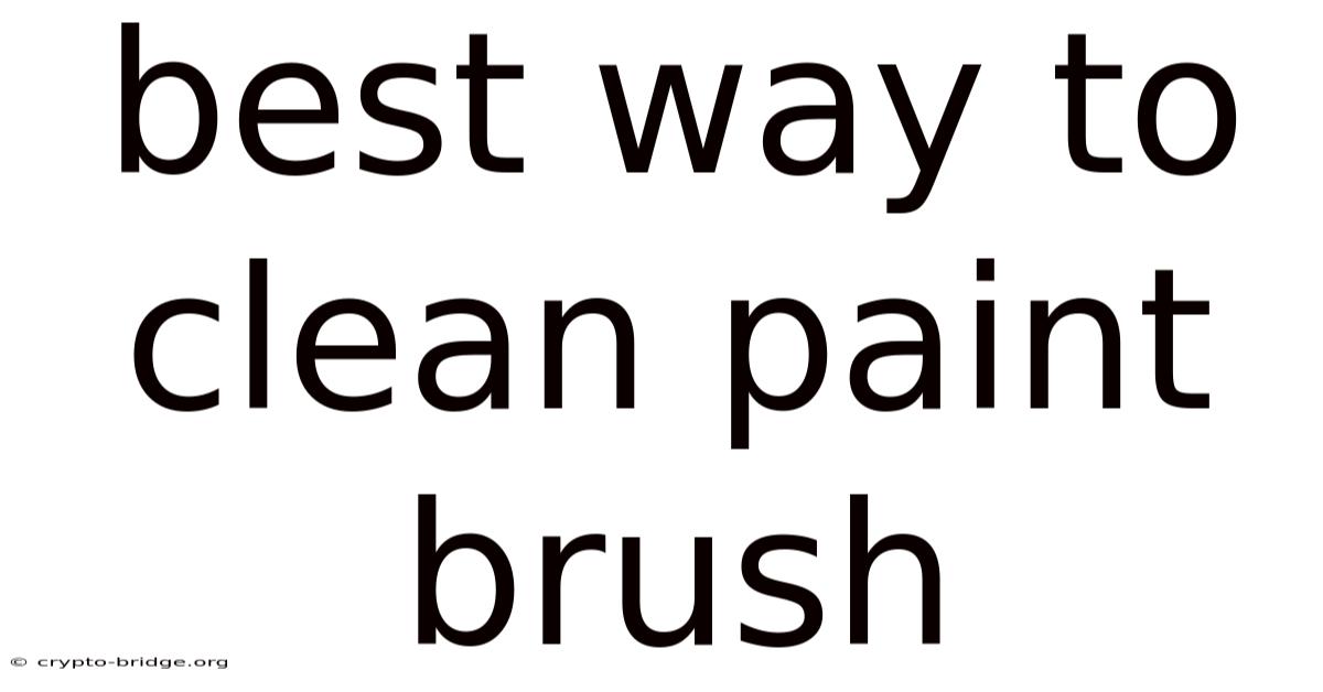 Best Way To Clean Paint Brush