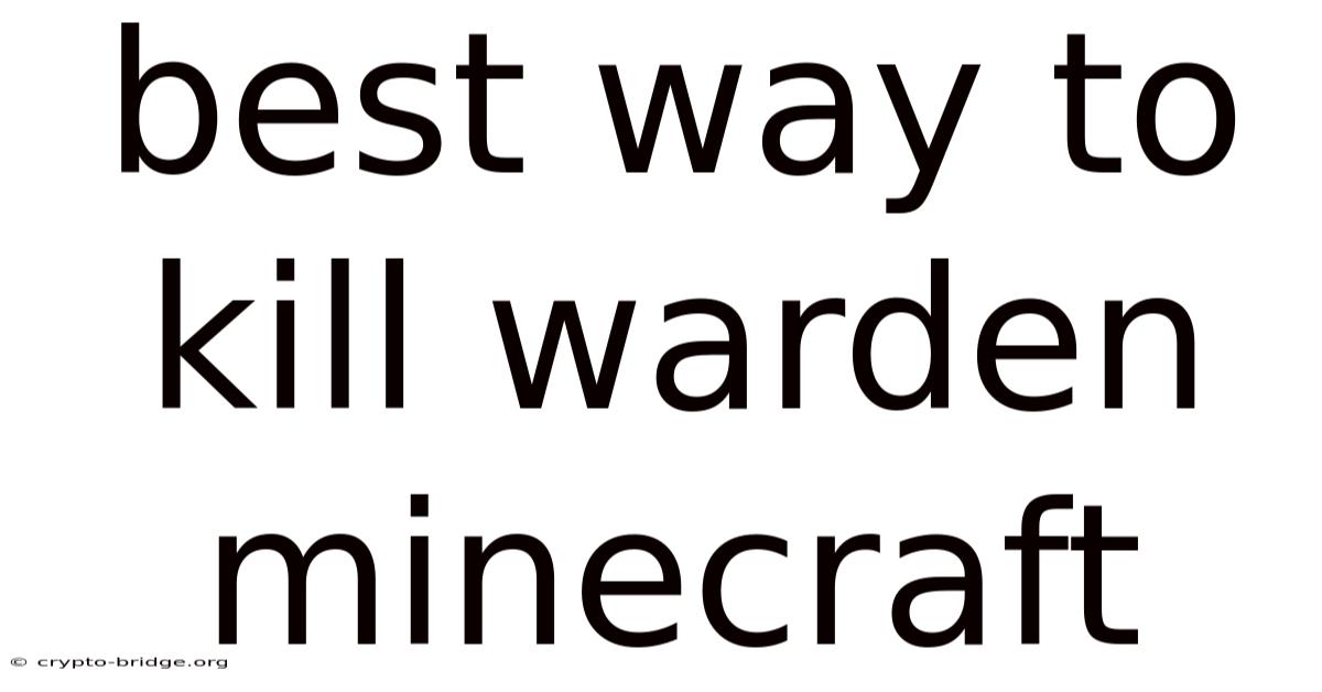 Best Way To Kill Warden Minecraft