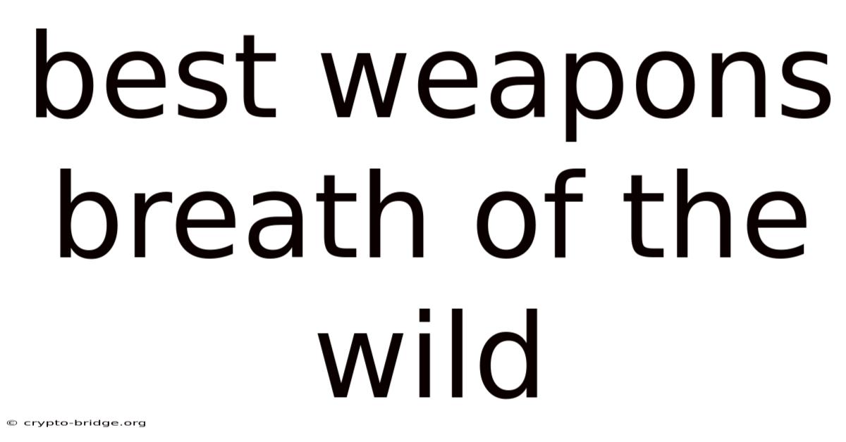 Best Weapons Breath Of The Wild