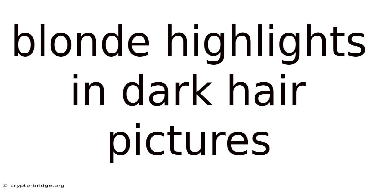 Blonde Highlights In Dark Hair Pictures