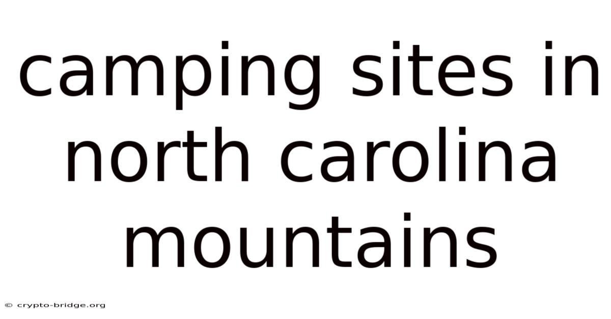 Camping Sites In North Carolina Mountains