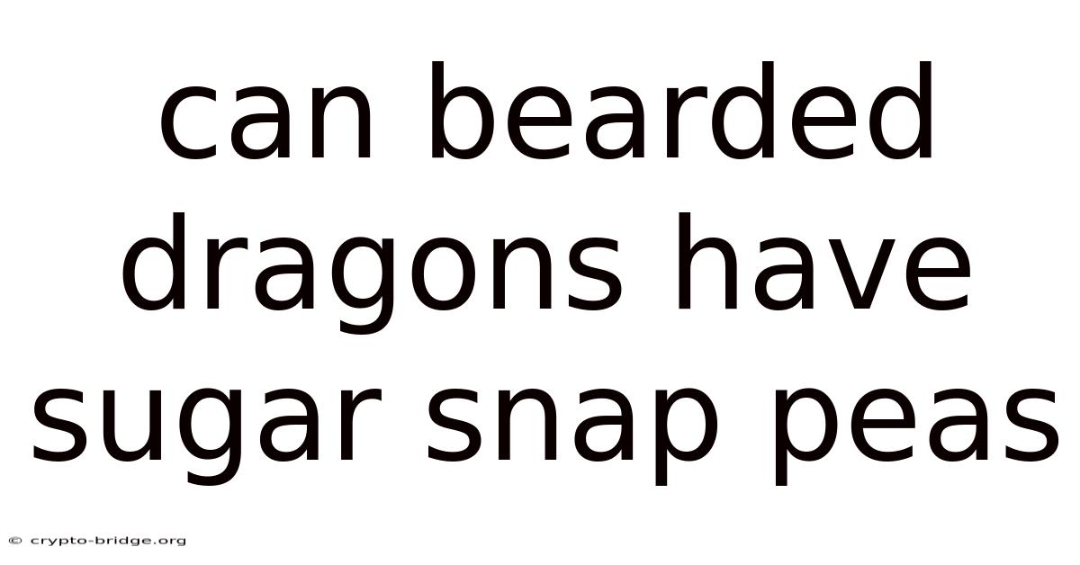 Can Bearded Dragons Have Sugar Snap Peas