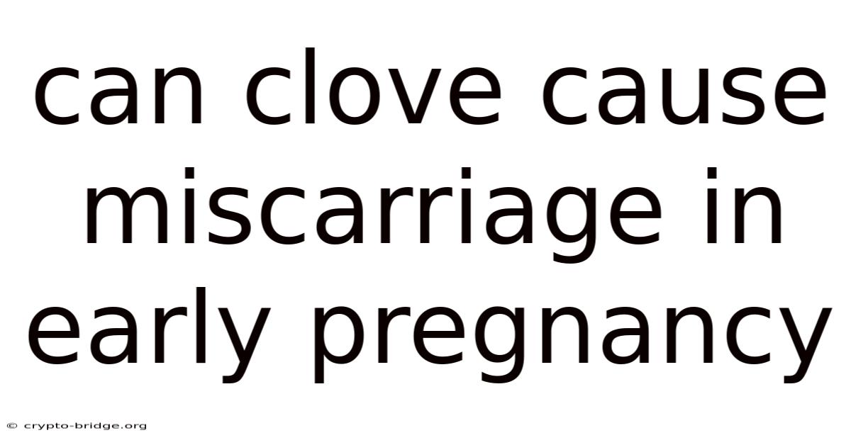 Can Clove Cause Miscarriage In Early Pregnancy