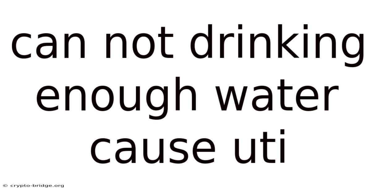 Can Not Drinking Enough Water Cause Uti
