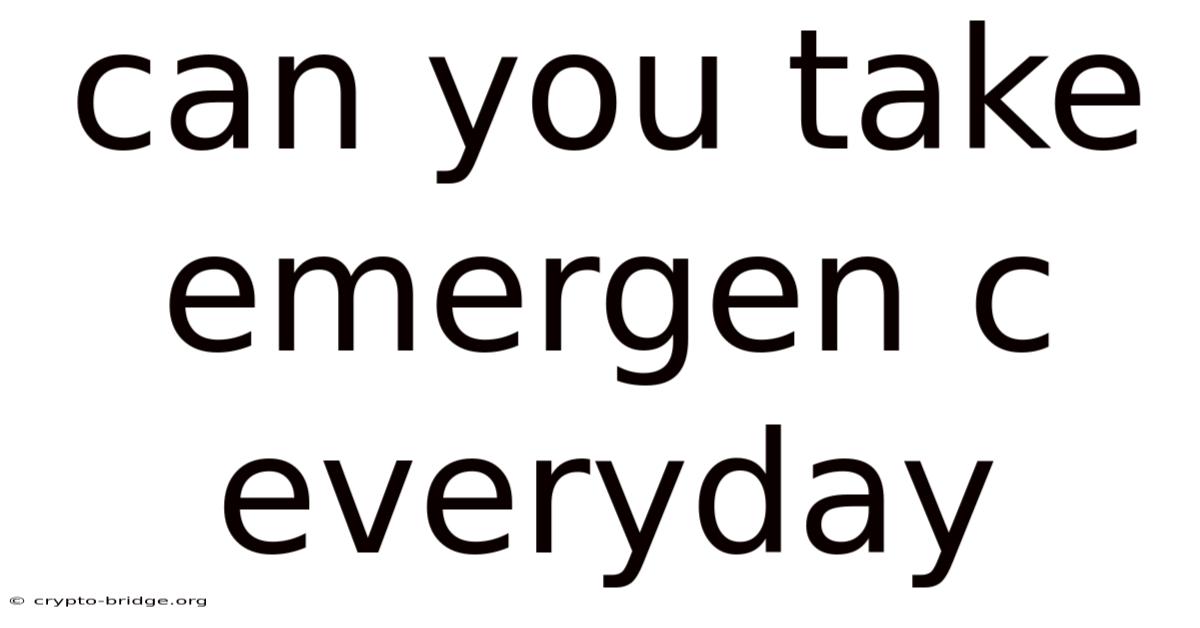 Can You Take Emergen C Everyday