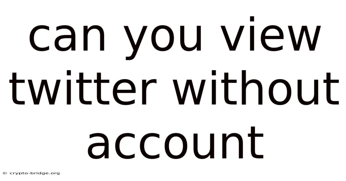 Can You View Twitter Without Account