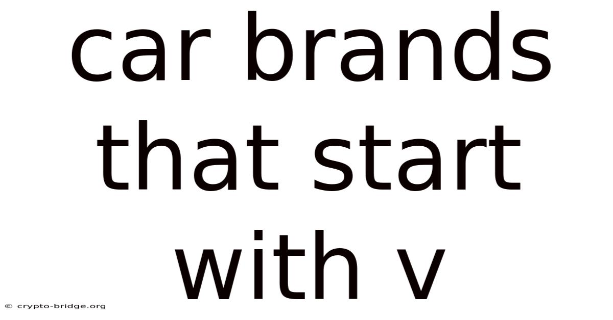 Car Brands That Start With V