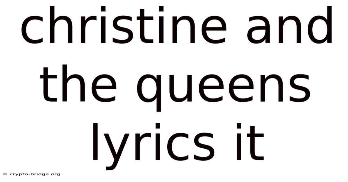 Christine And The Queens Lyrics It