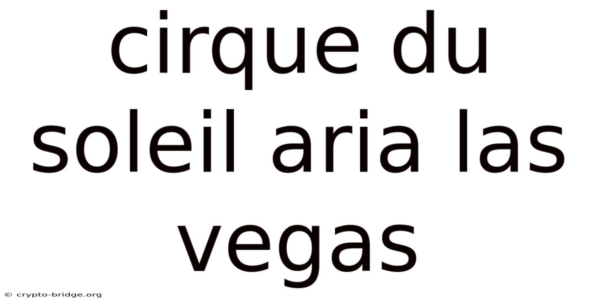 Cirque Du Soleil Aria Las Vegas