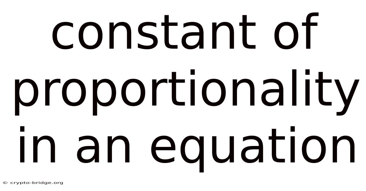 Constant Of Proportionality In An Equation