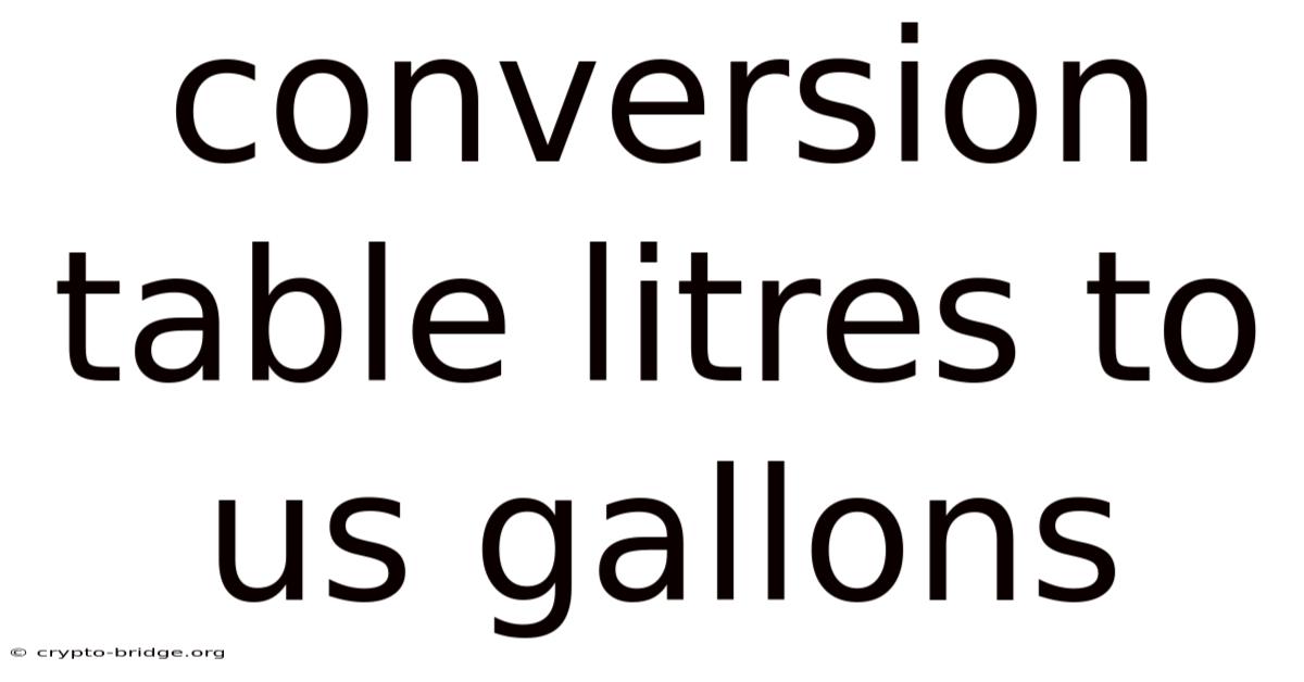 Conversion Table Litres To Us Gallons