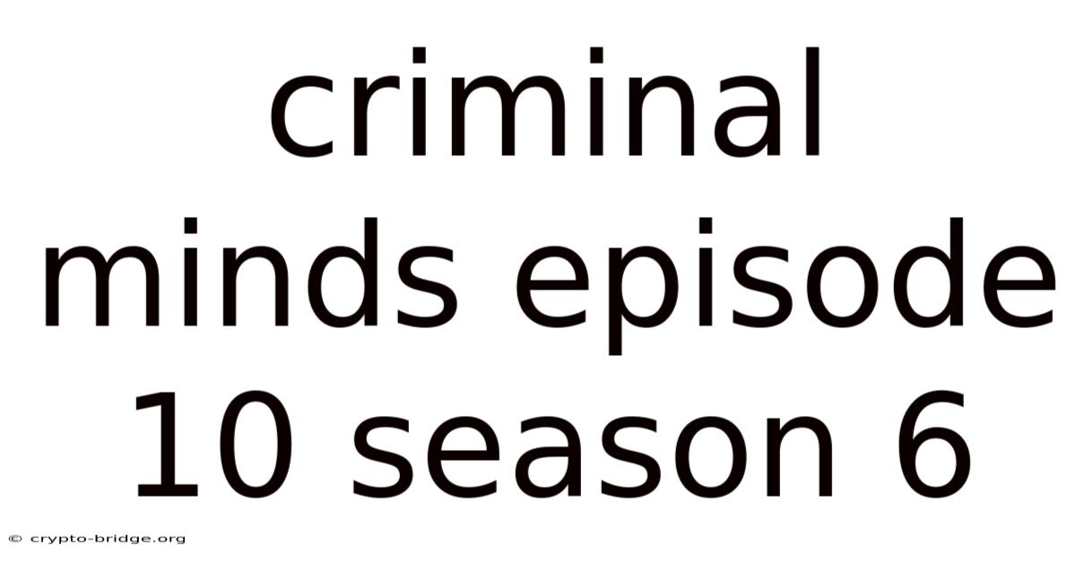 Criminal Minds Episode 10 Season 6
