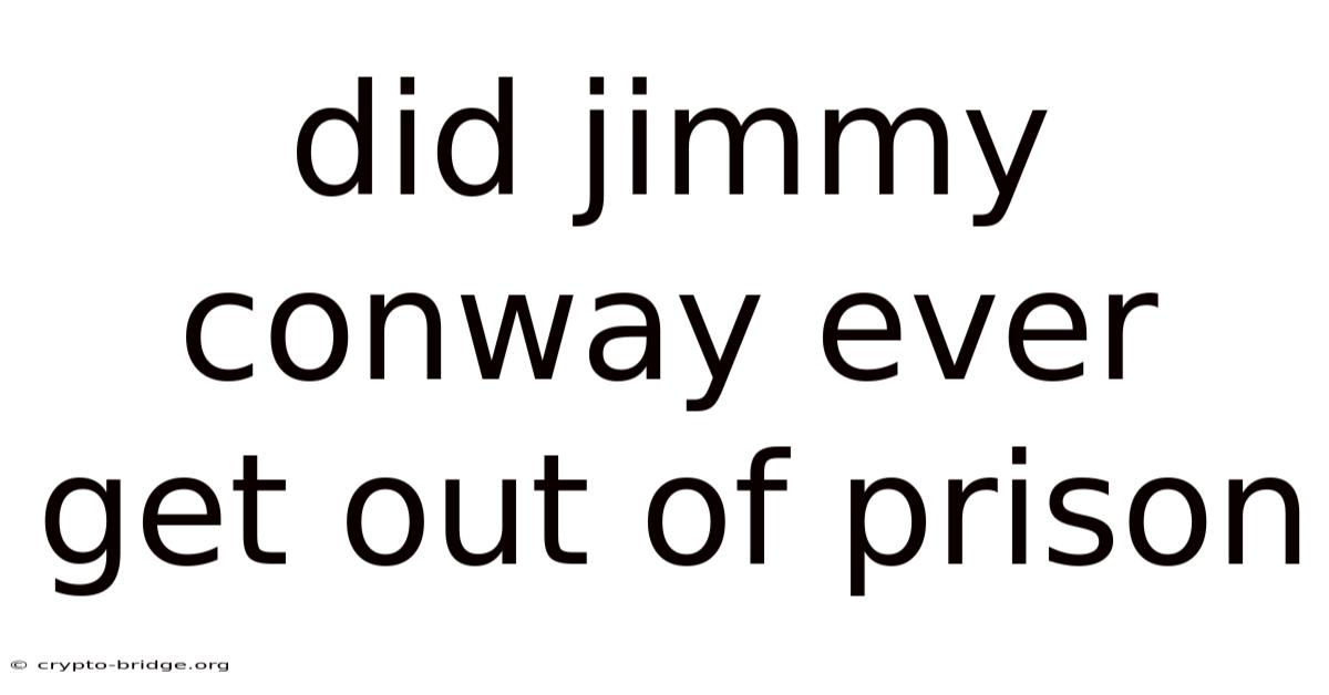 Did Jimmy Conway Ever Get Out Of Prison