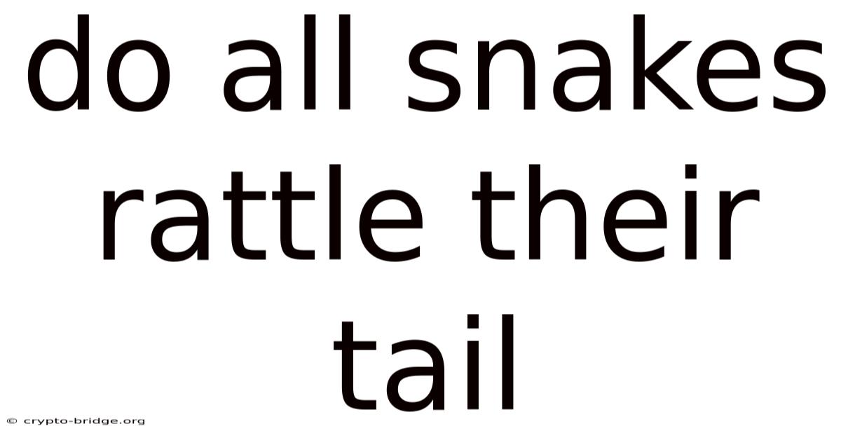 Do All Snakes Rattle Their Tail