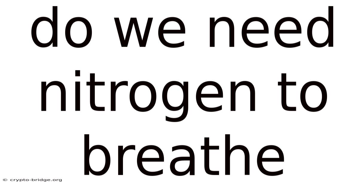 Do We Need Nitrogen To Breathe