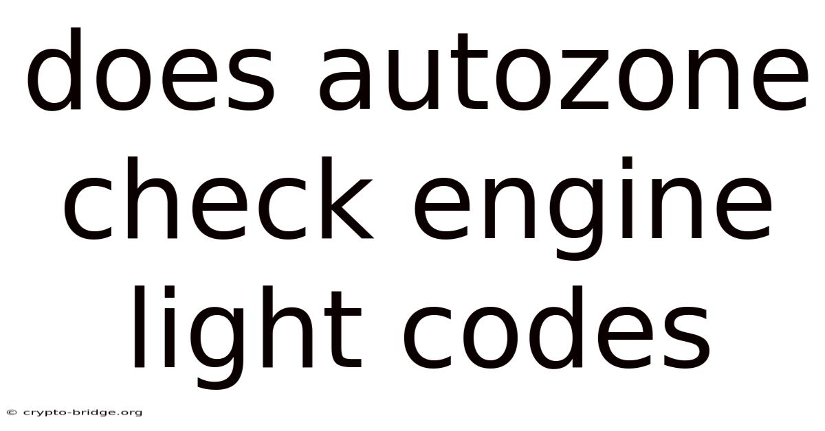 Does Autozone Check Engine Light Codes