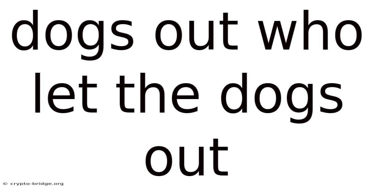 Dogs Out Who Let The Dogs Out