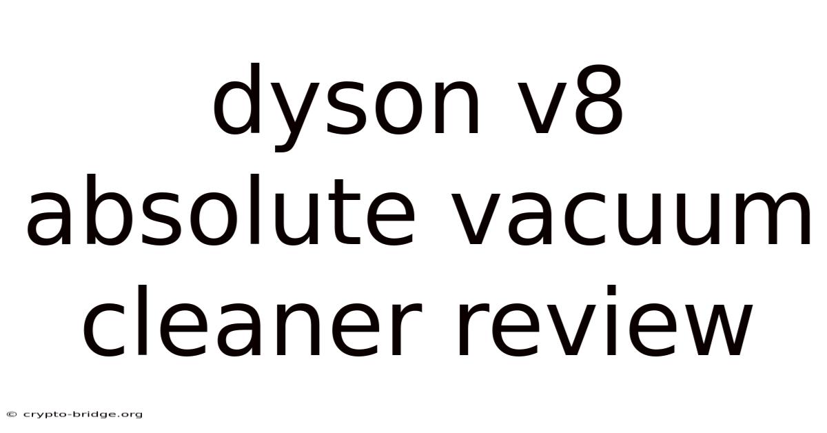 Dyson V8 Absolute Vacuum Cleaner Review