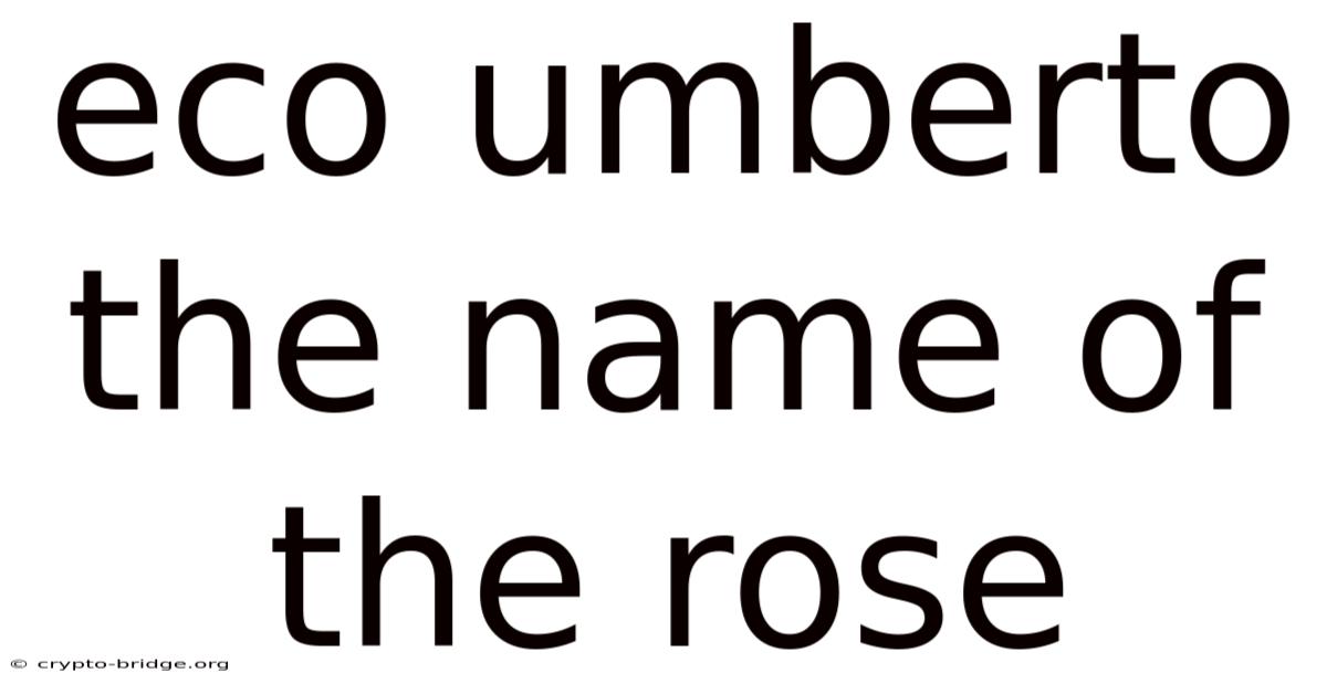 Eco Umberto The Name Of The Rose