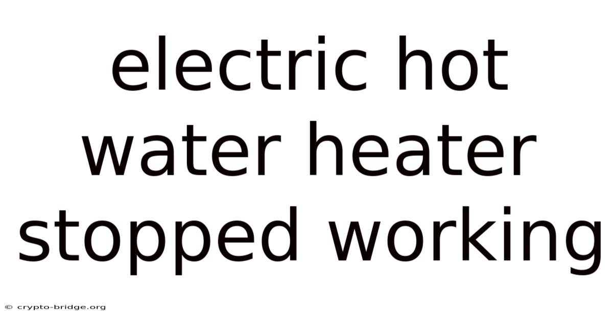 Electric Hot Water Heater Stopped Working