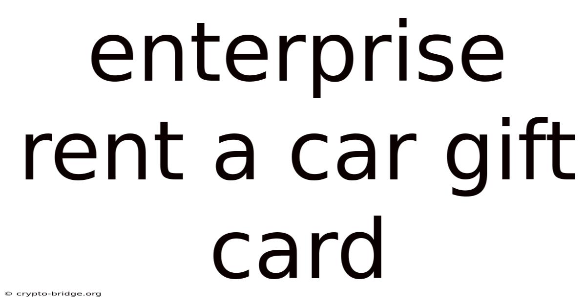 Enterprise Rent A Car Gift Card