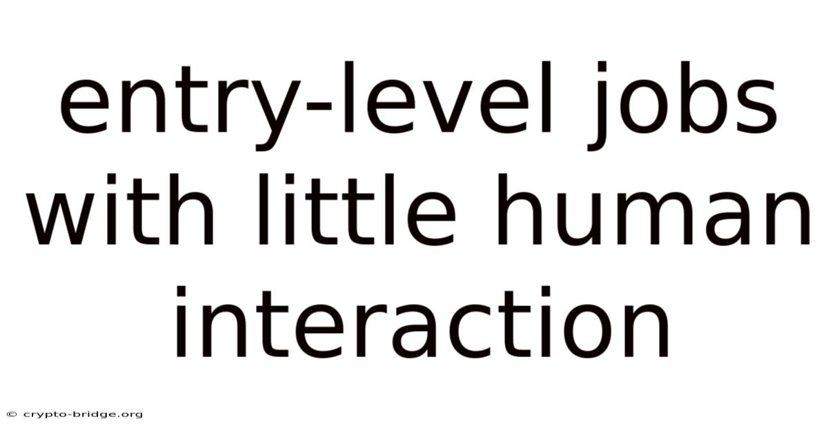 Entry-level Jobs With Little Human Interaction