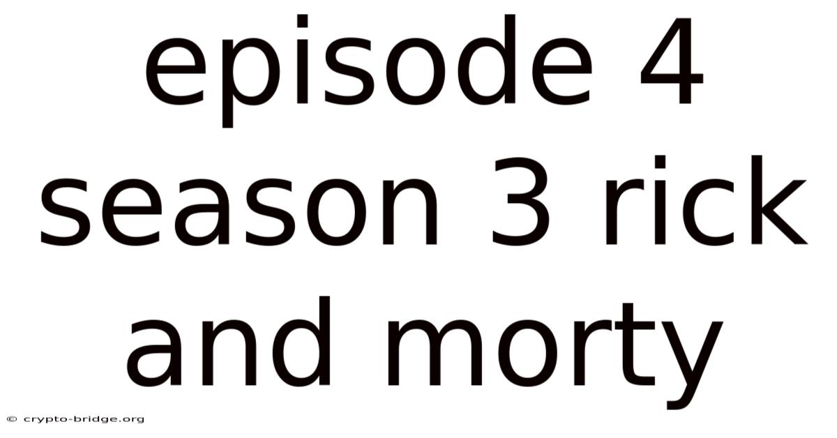 Episode 4 Season 3 Rick And Morty