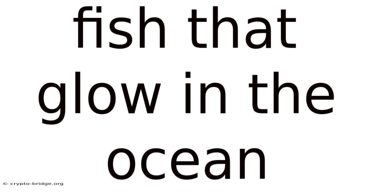 Fish That Glow In The Ocean