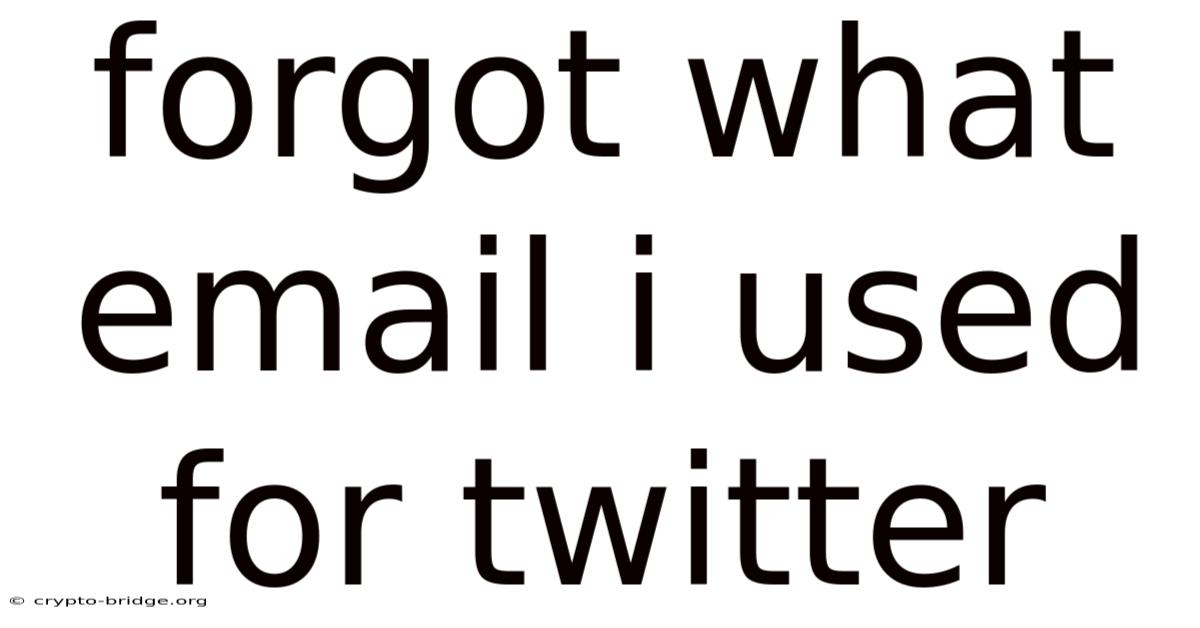 Forgot What Email I Used For Twitter