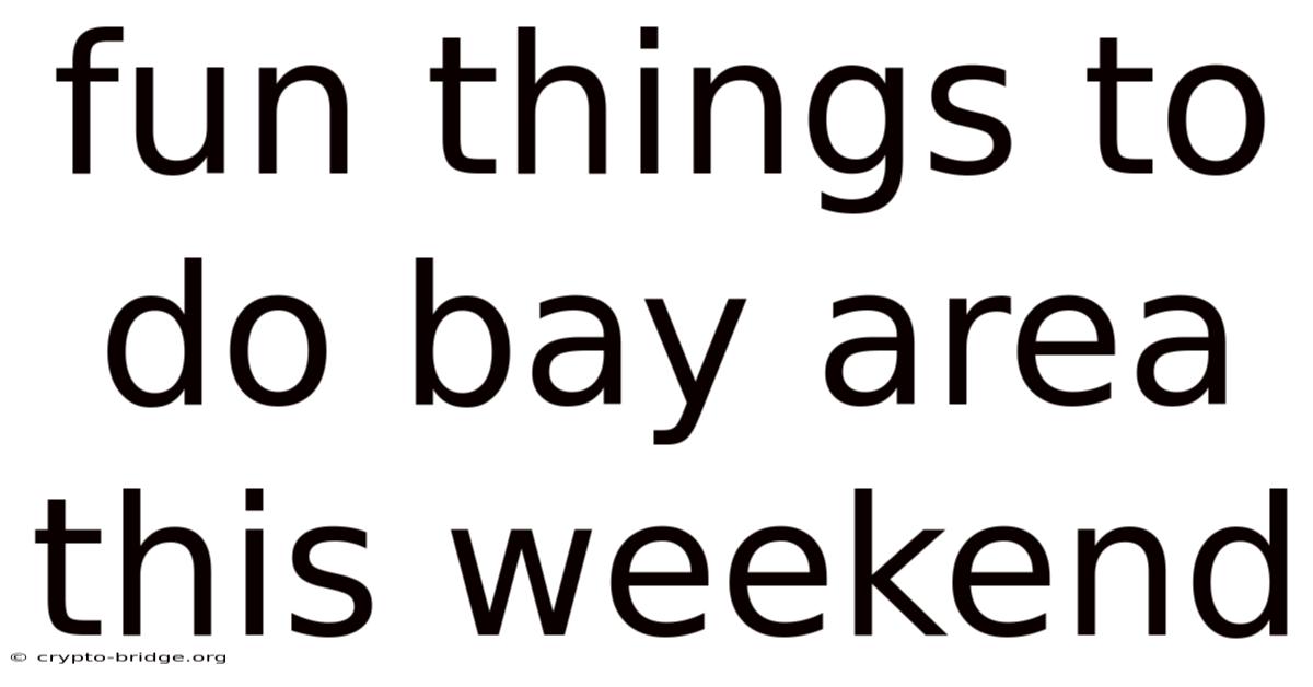 Fun Things To Do Bay Area This Weekend