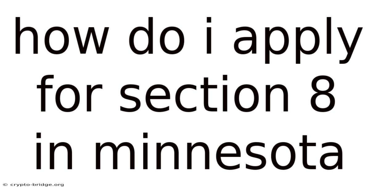 How Do I Apply For Section 8 In Minnesota