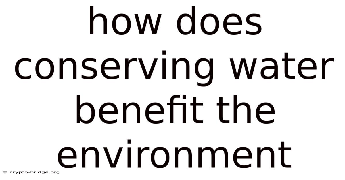 How Does Conserving Water Benefit The Environment