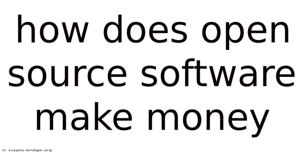 How Does Open Source Software Make Money