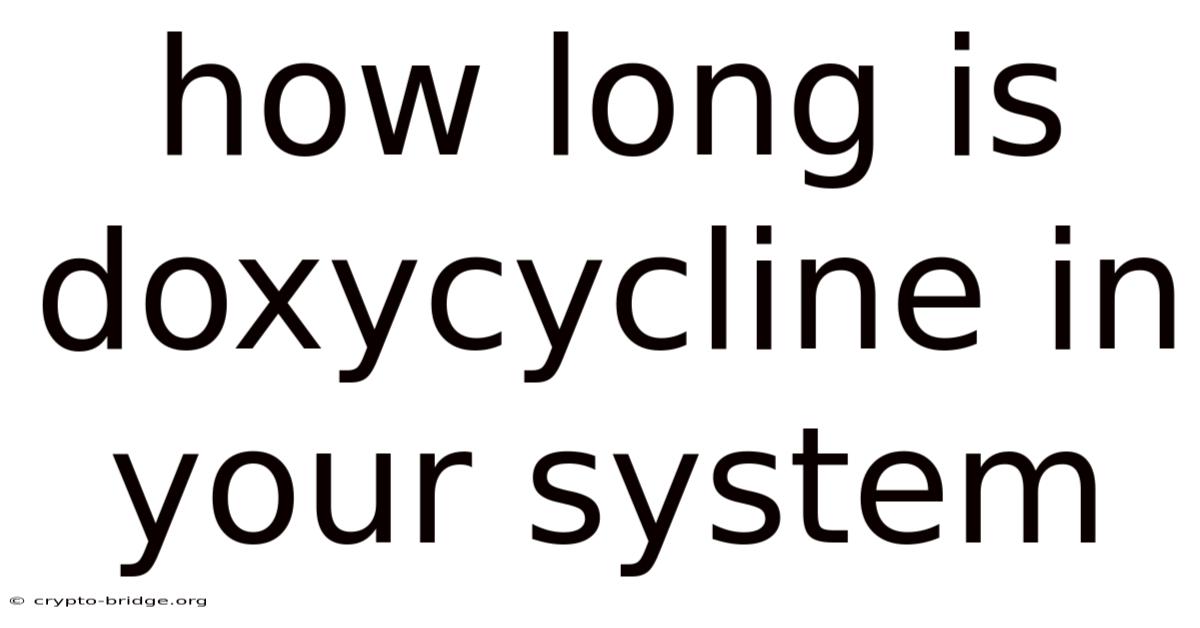 How Long Is Doxycycline In Your System