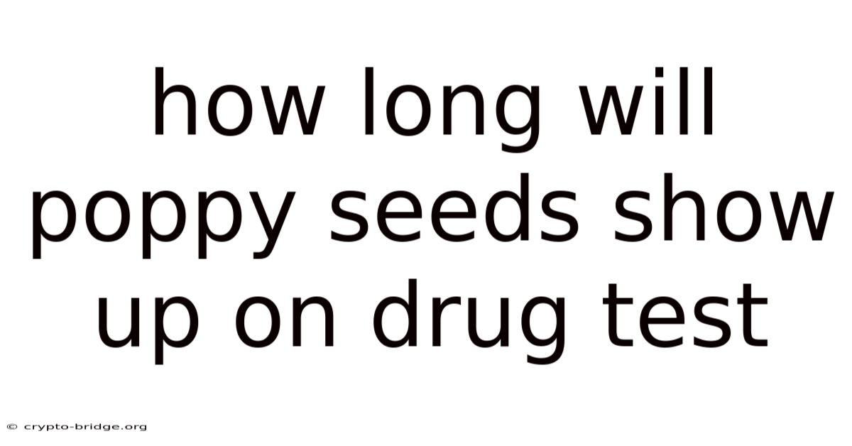 How Long Will Poppy Seeds Show Up On Drug Test