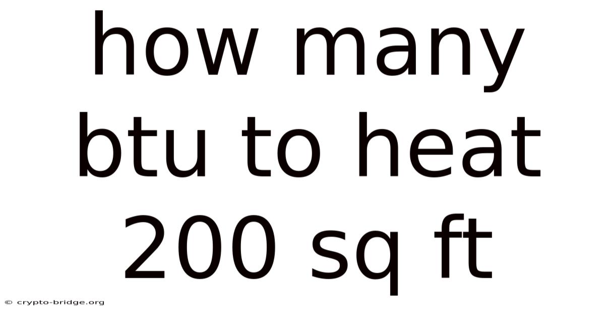 How Many Btu To Heat 200 Sq Ft