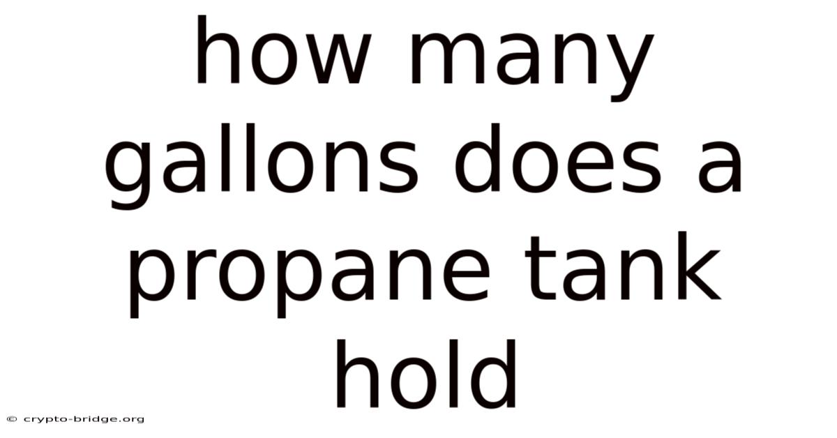 How Many Gallons Does A Propane Tank Hold