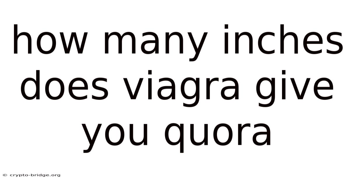 How Many Inches Does Viagra Give You Quora