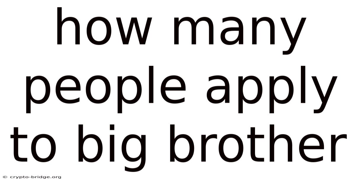 How Many People Apply To Big Brother