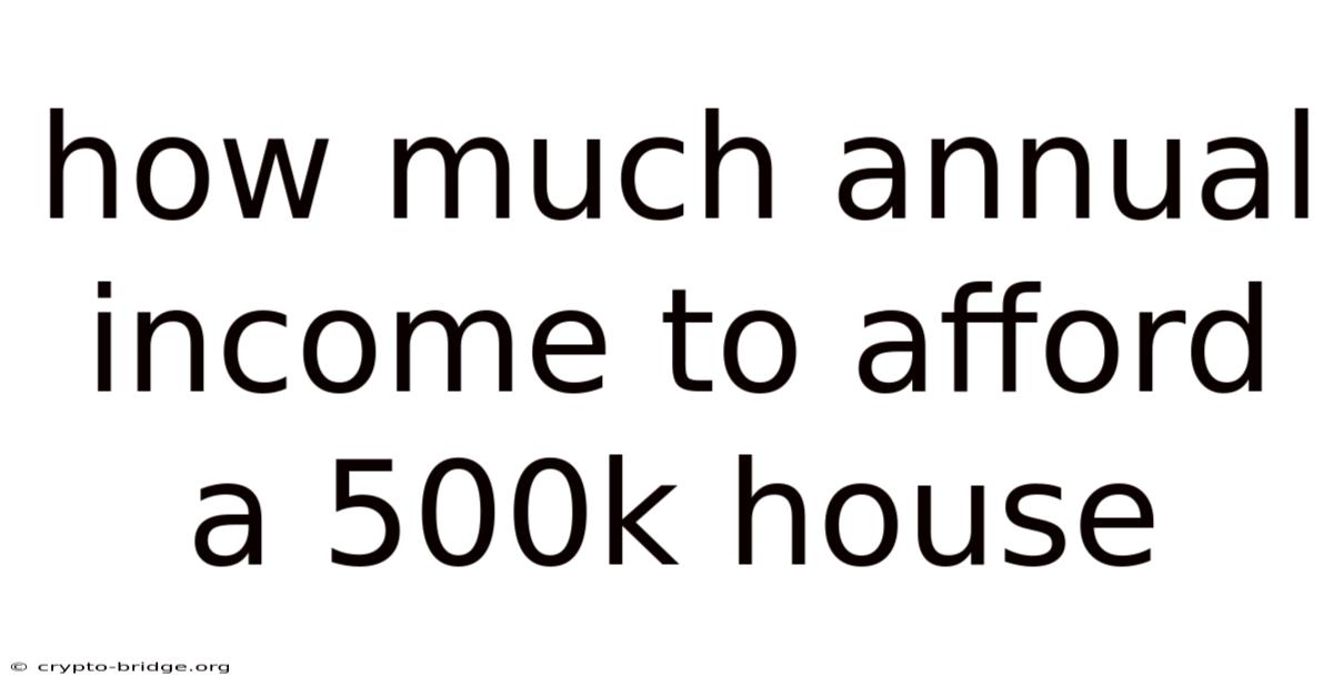 How Much Annual Income To Afford A 500k House