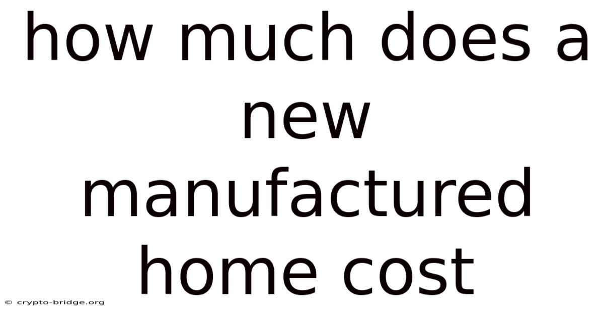 How Much Does A New Manufactured Home Cost