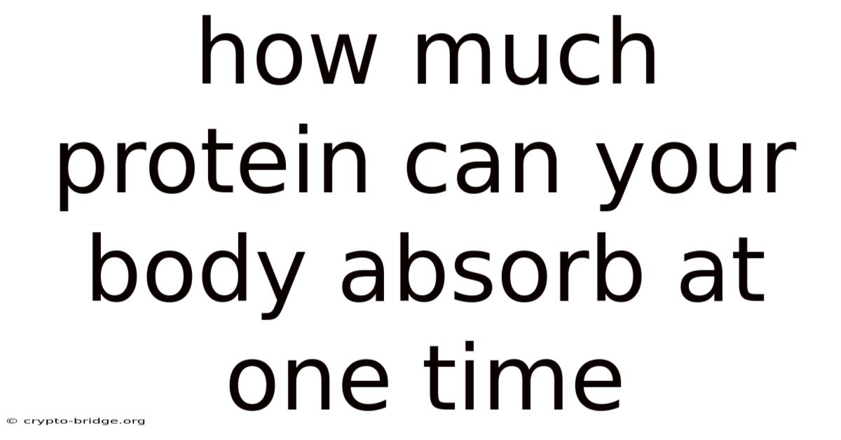 How Much Protein Can Your Body Absorb At One Time
