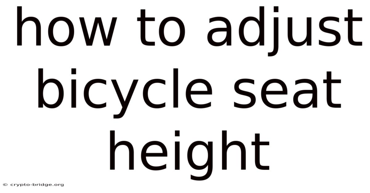 How To Adjust Bicycle Seat Height