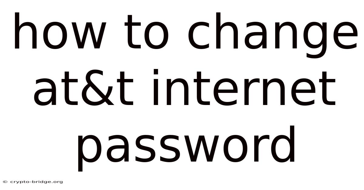 How To Change At&t Internet Password